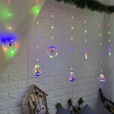 Cortina Intercalada Aros y Esferas 3M x 105 Led Navidad 1650A