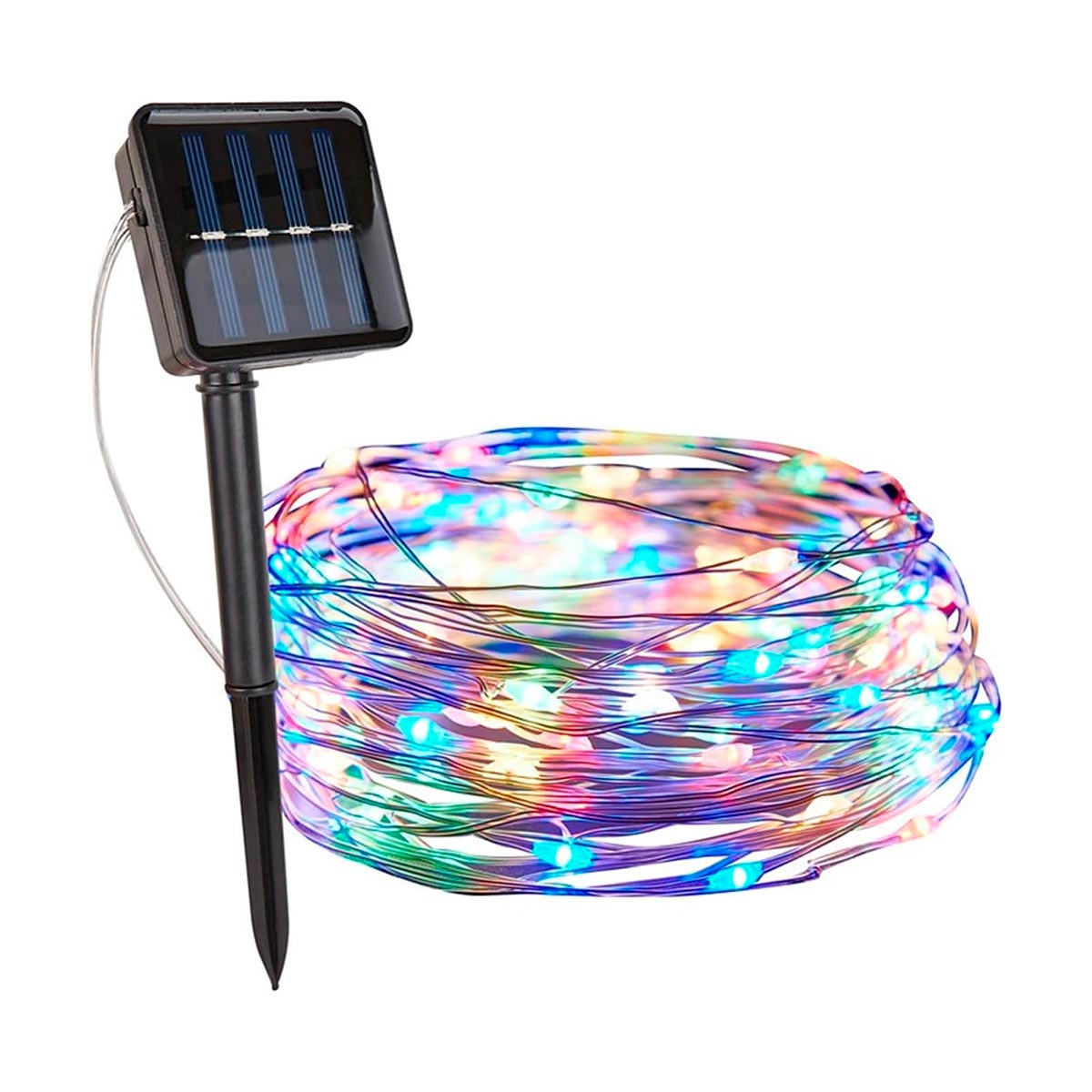 Luz Micro Led Lineal Alambre Con Panel Solar 100 LEDS Impermeables C2018