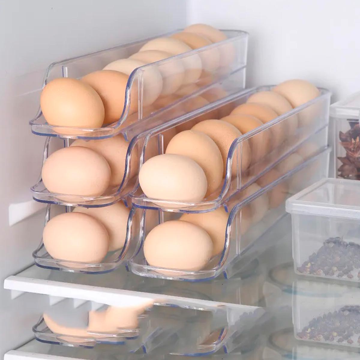 Organizador de Huevos Vertical 2 Bandejas 14 Espacios Huevera 2 Niveles X-21