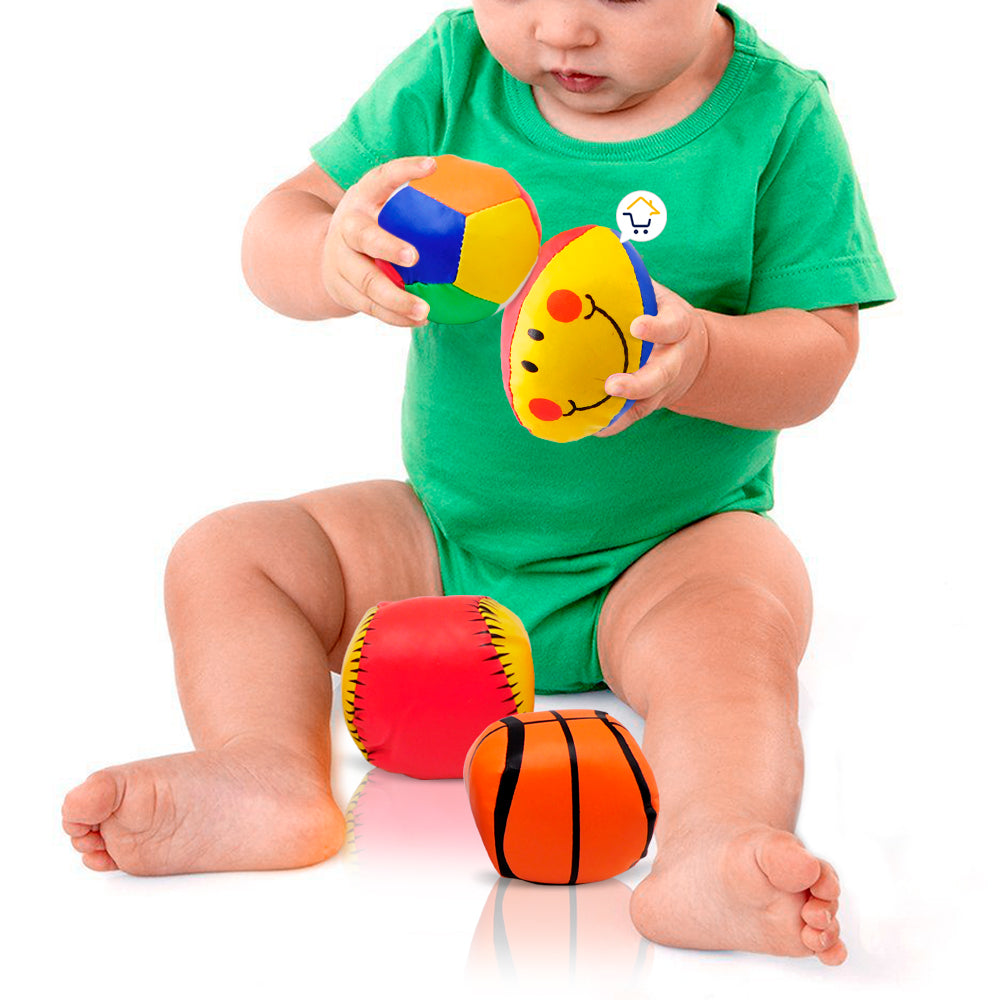 Set x4 Pelotas Sensoriales Para Bebé Juguete Suave 4043F