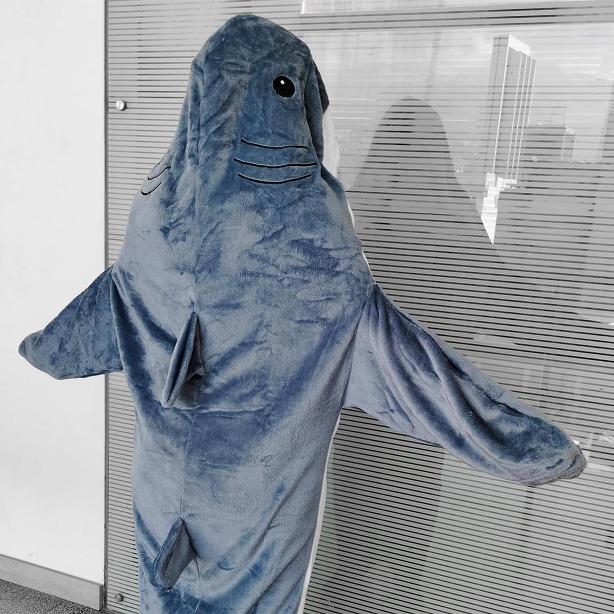 Pijama De Tiburón Saco de Dormir Infantil Adulto Capucha Manta PITN1