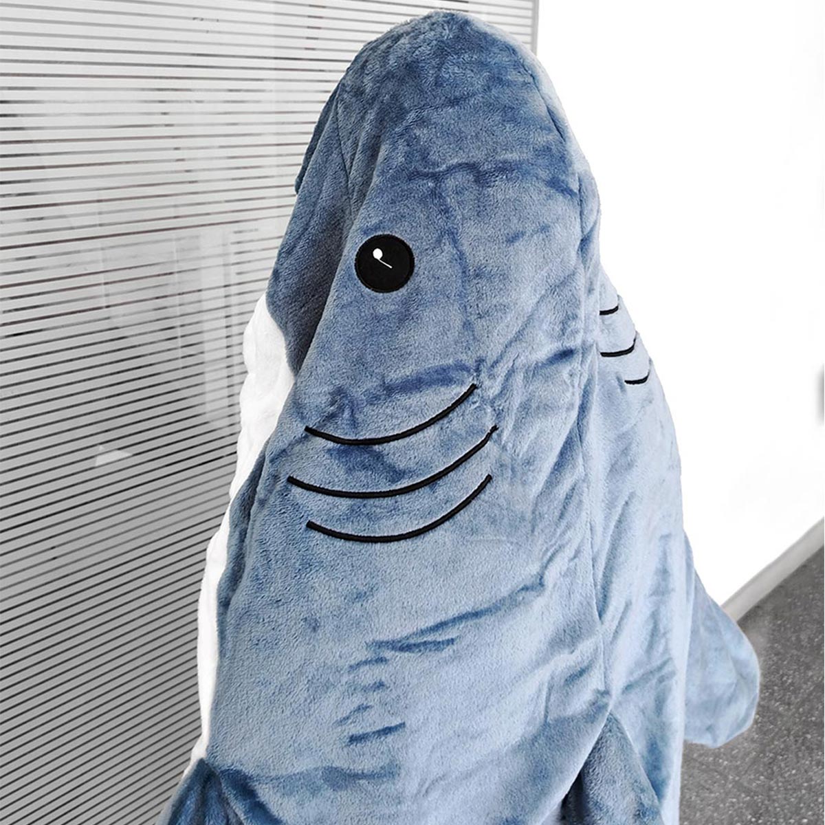 Pijama De Tiburón Saco de Dormir Infantil Adulto Capucha Manta PITN1