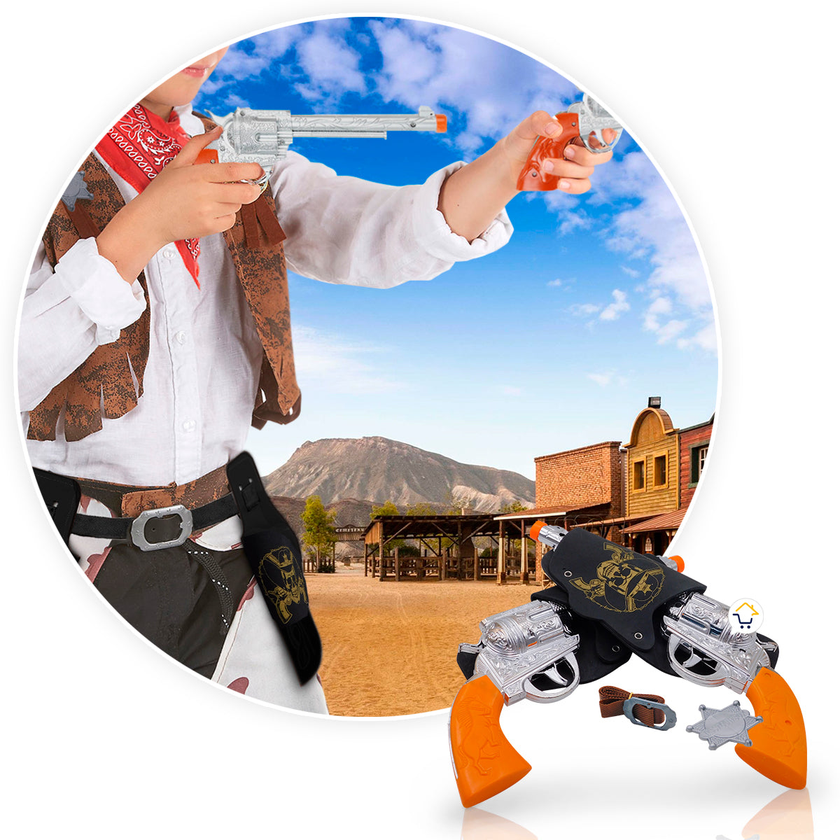 Pistolas Vaquero Cowboy Juguete Sheriff Disfraz OF197
