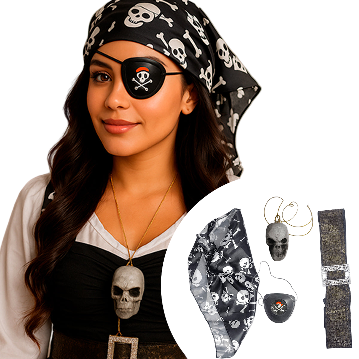 Kit Pirata Clásico Pañoleta Halloween Fiestas Temáticas KL1027-51