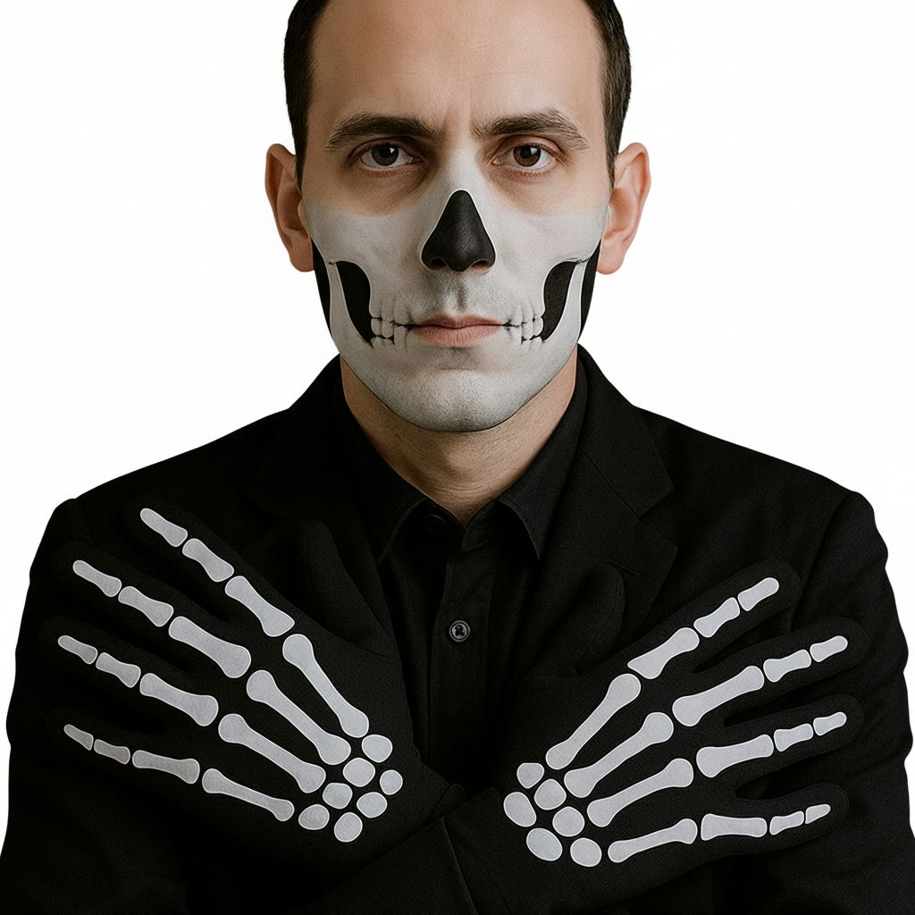 Guantes De Esqueleto Halloween Disfraz Huesos Unisex MA-59