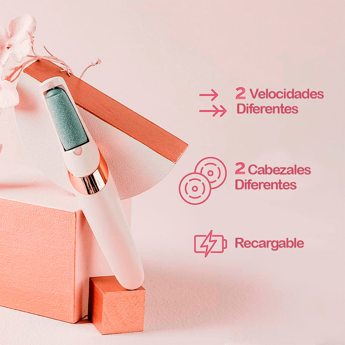 Quita Callos Eléctrico + Flor LED Eterna Pack Regalo San Valentín CLIMRSB