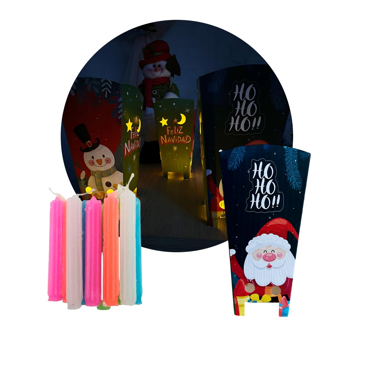 Faroles Navideños X10 Vela Farol Armables Noche de Velitas NVX10