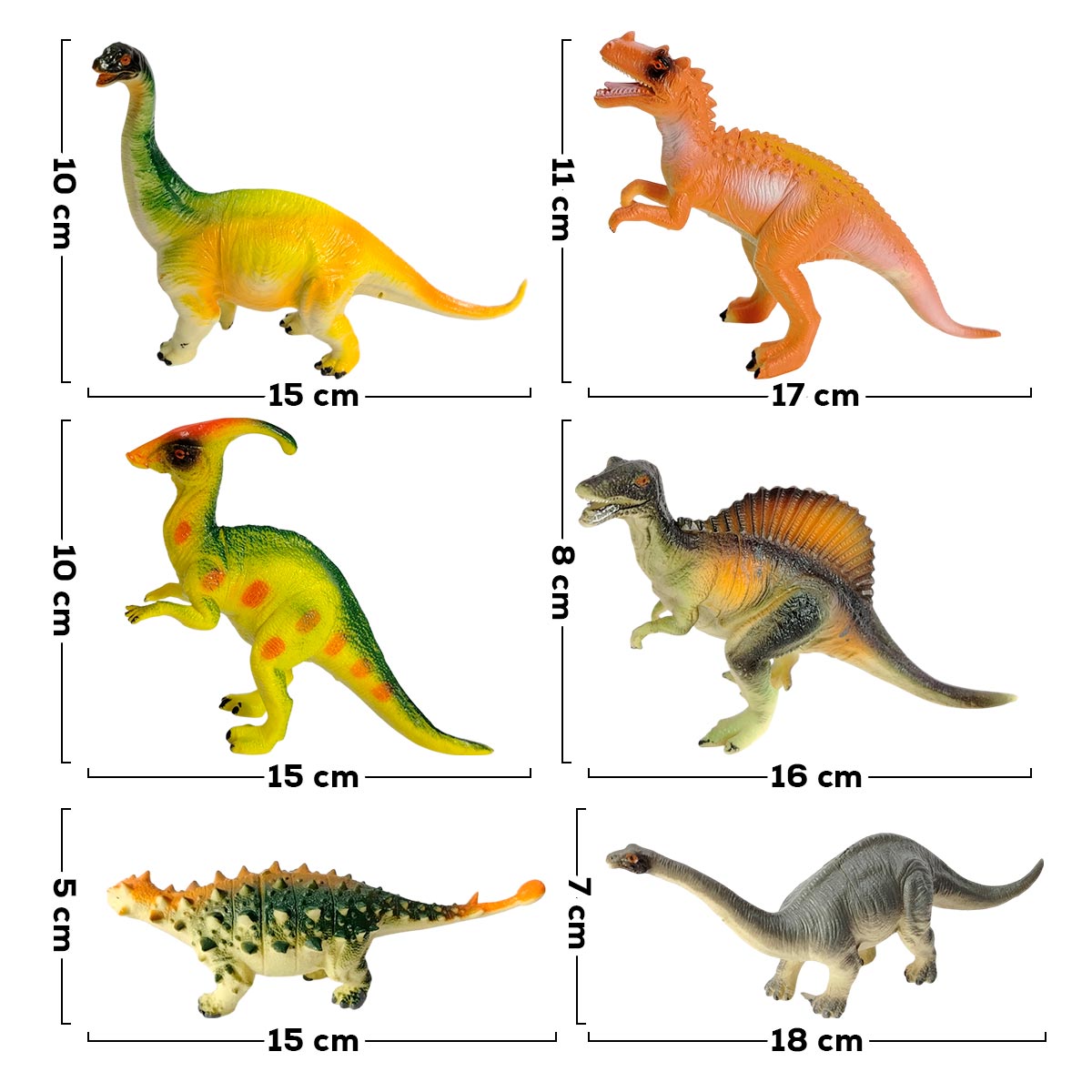 Set Dinosaurios Juguete Realistas x6 Figuras Medianas para Niños y Colección AT156