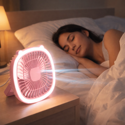Ventilador Portátil Recargable USB con Luz LED para Escritorio L241-082