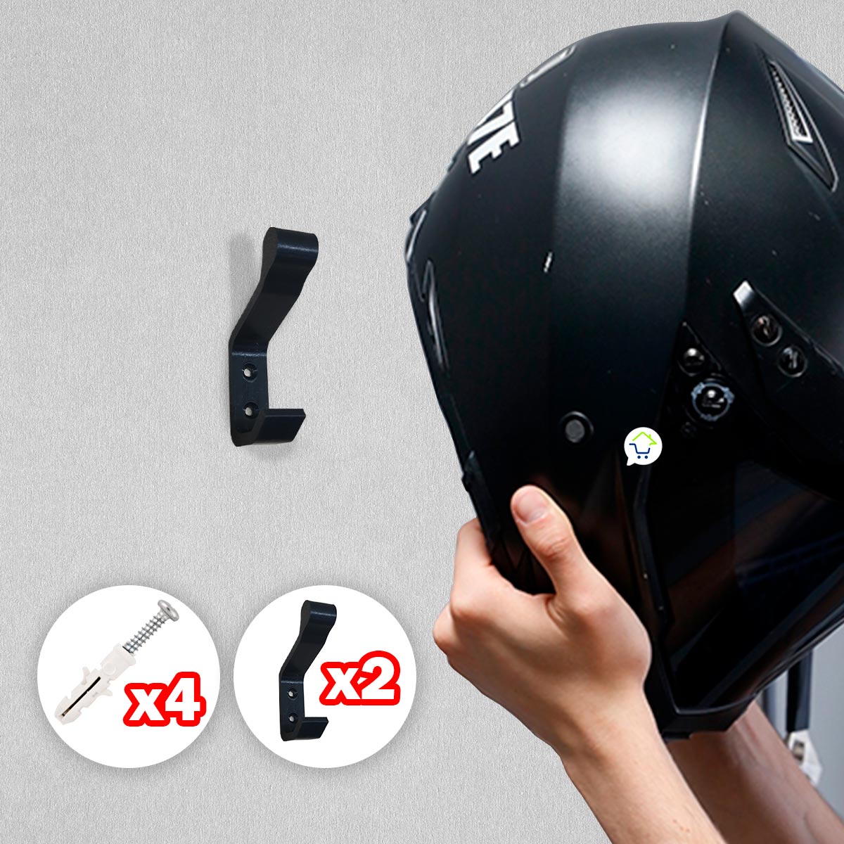 Soporte Para Casco Moto X2 Multifuncional Pared Llaves S0PX2