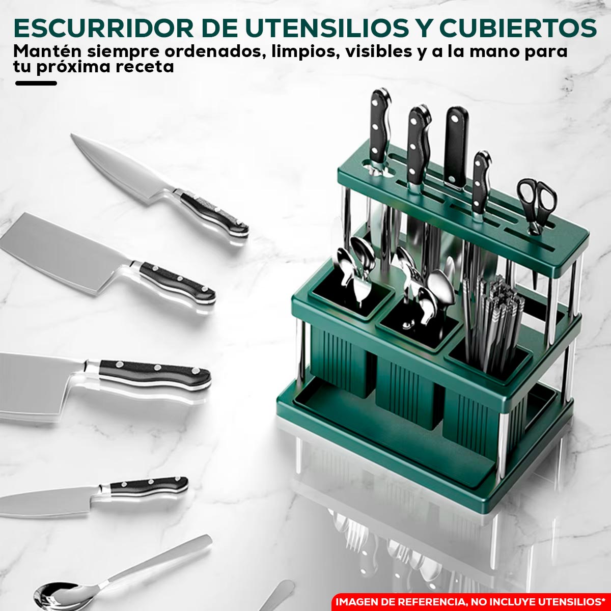 Organizador De Cuchillos y Utensilios Soporte Escurridor Cubiertos Cocina PTZ94