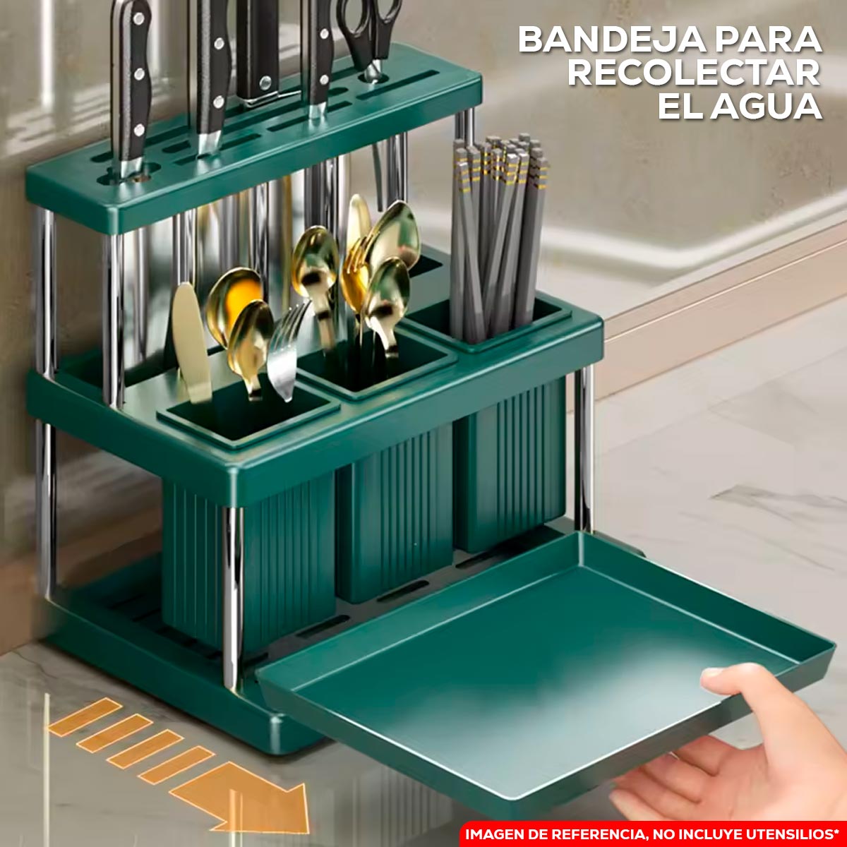 Organizador De Cuchillos y Utensilios Soporte Escurridor Cubiertos Cocina PTZ94
