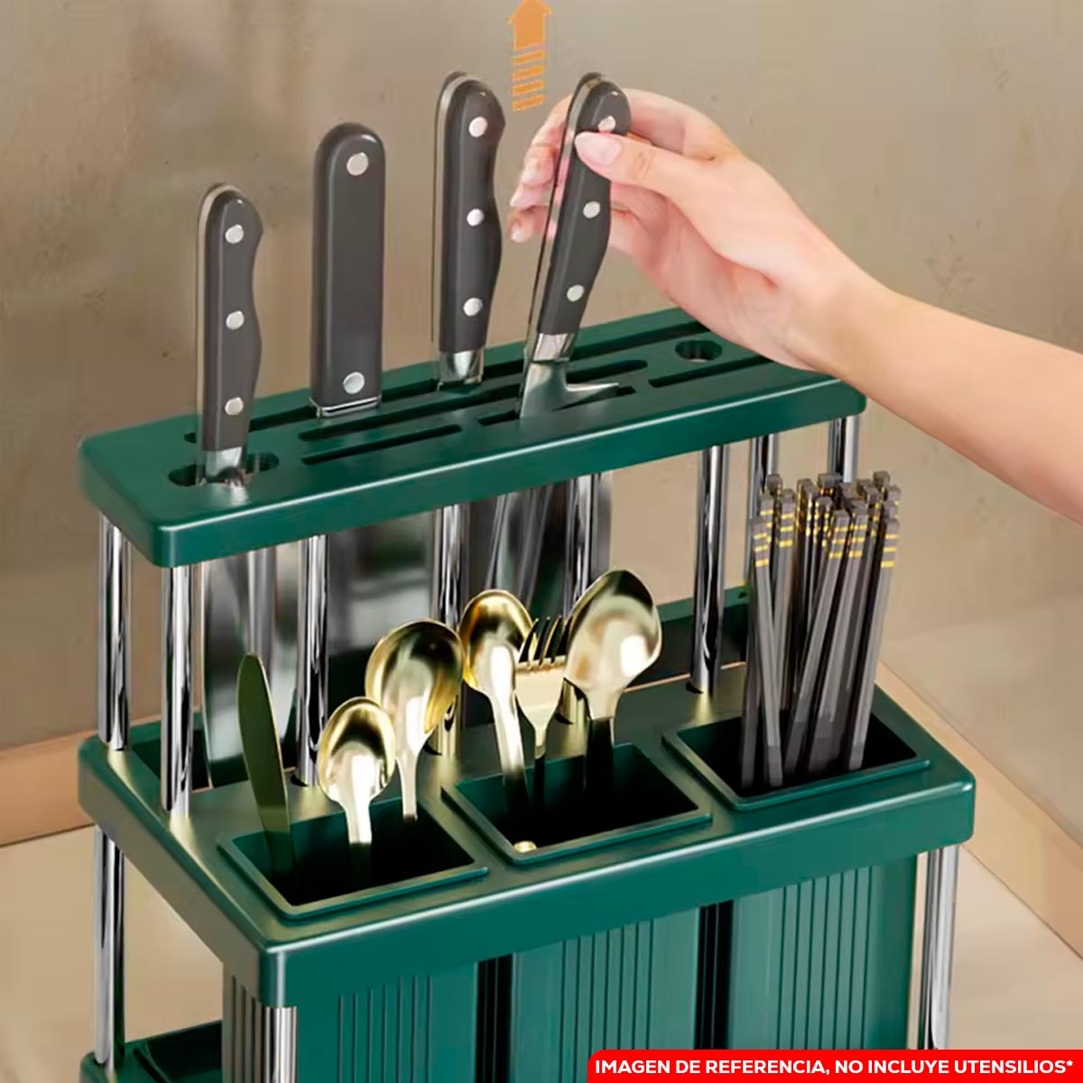 Organizador De Cuchillos y Utensilios Soporte Escurridor Cubiertos Cocina PTZ94
