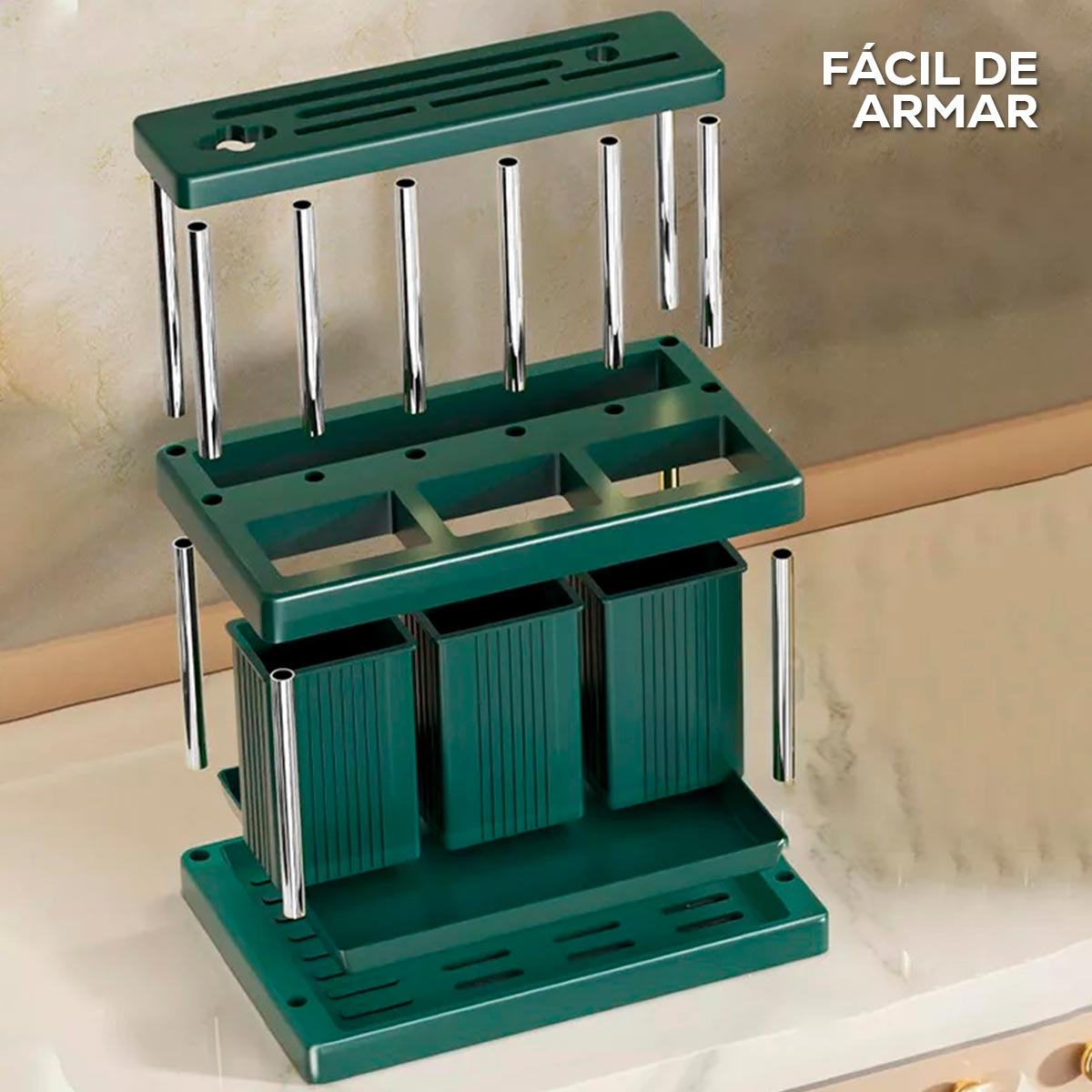 Organizador De Cuchillos y Utensilios Soporte Escurridor Cubiertos Cocina PTZ94
