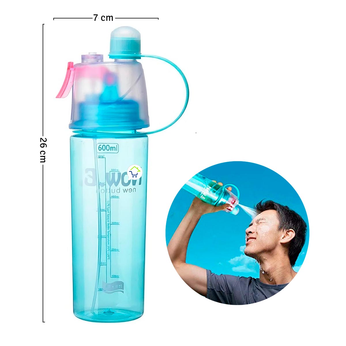 Termo Spray Botella Deportiva 2 en 1 Gym Ciclismo NA488 V