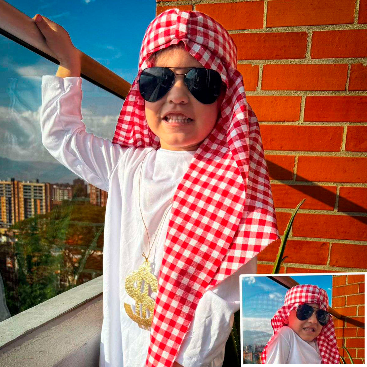Disfraz Árabe Jeque Hombre y Niño Túnica Tradicional Halloween DSARJ