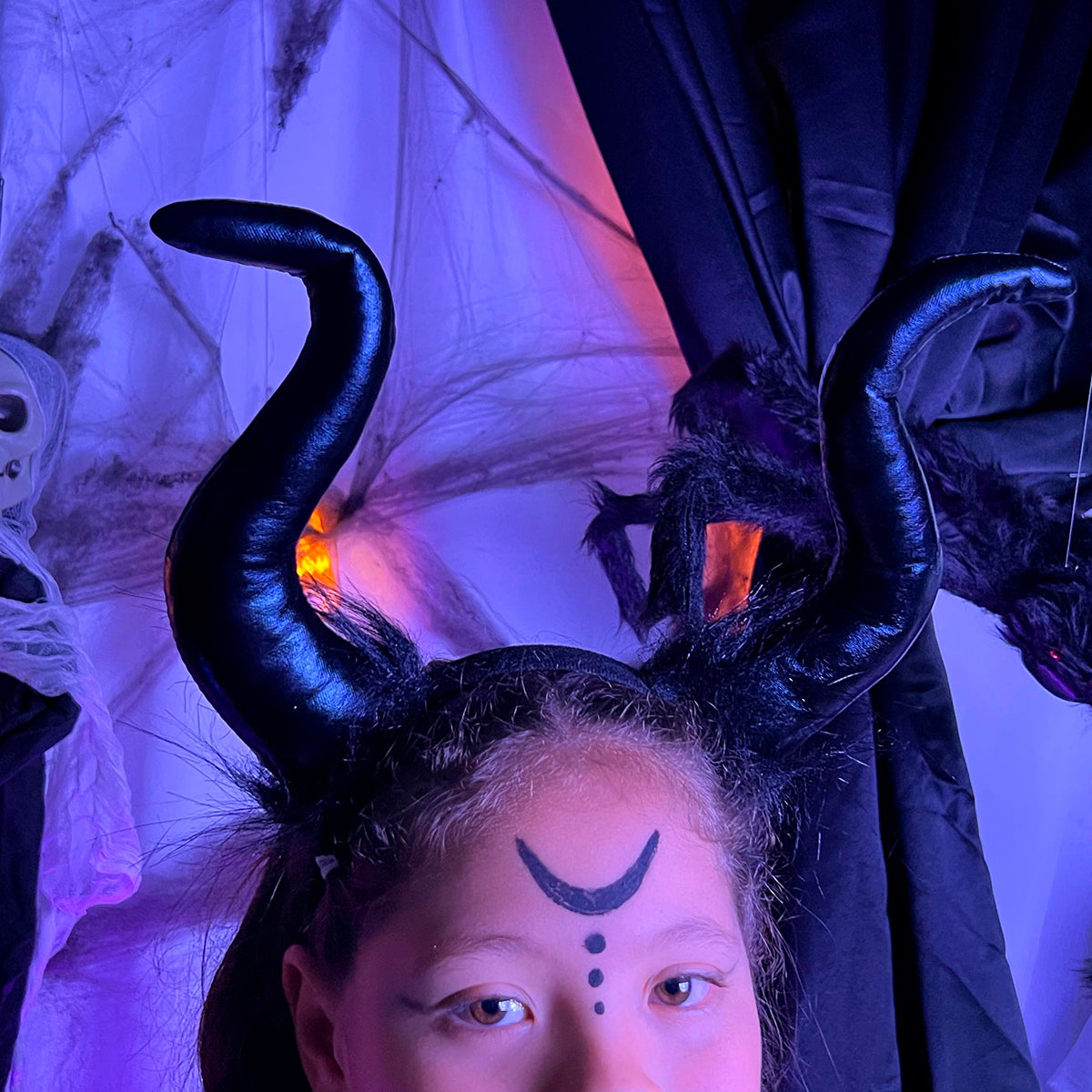 Disfraz De Ángel Oscuro Niña Con Alas Y Cuernos Demonio Negro Halloween DSANGOS