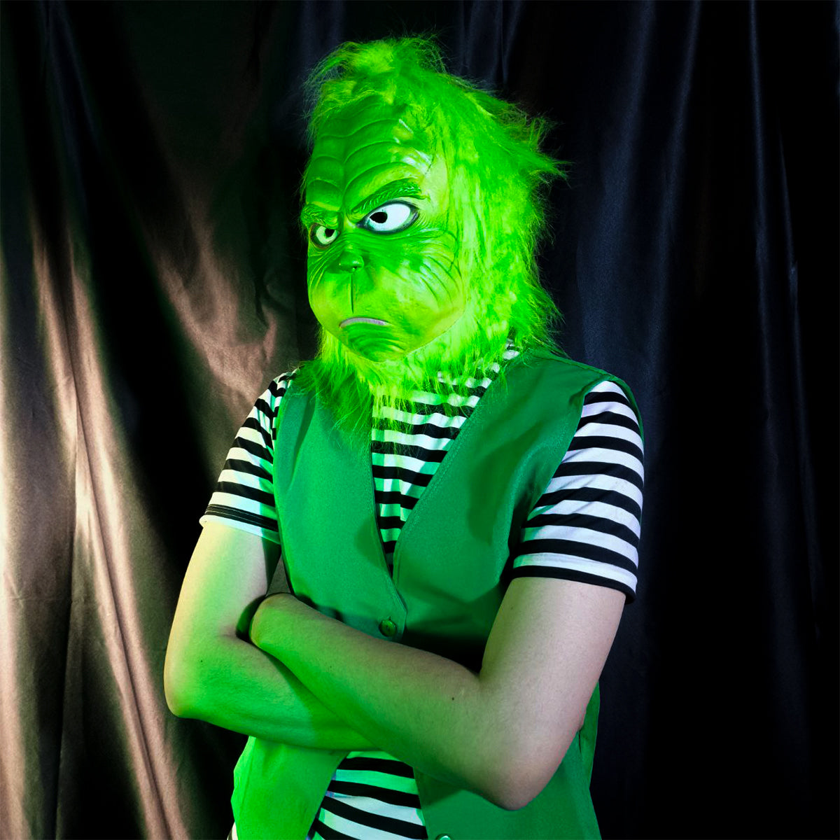 Máscara del Grinch Realista Látex Navidad Cosplay Halloween AT287-G