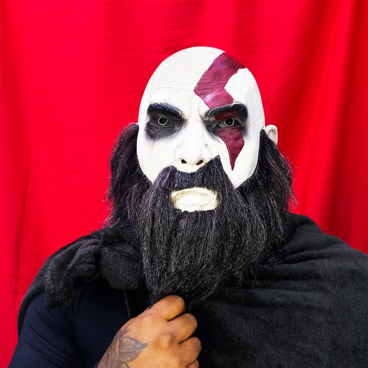 Máscara Kratos God of War Realista Cosplay Látex Gamer Halloween MA-132