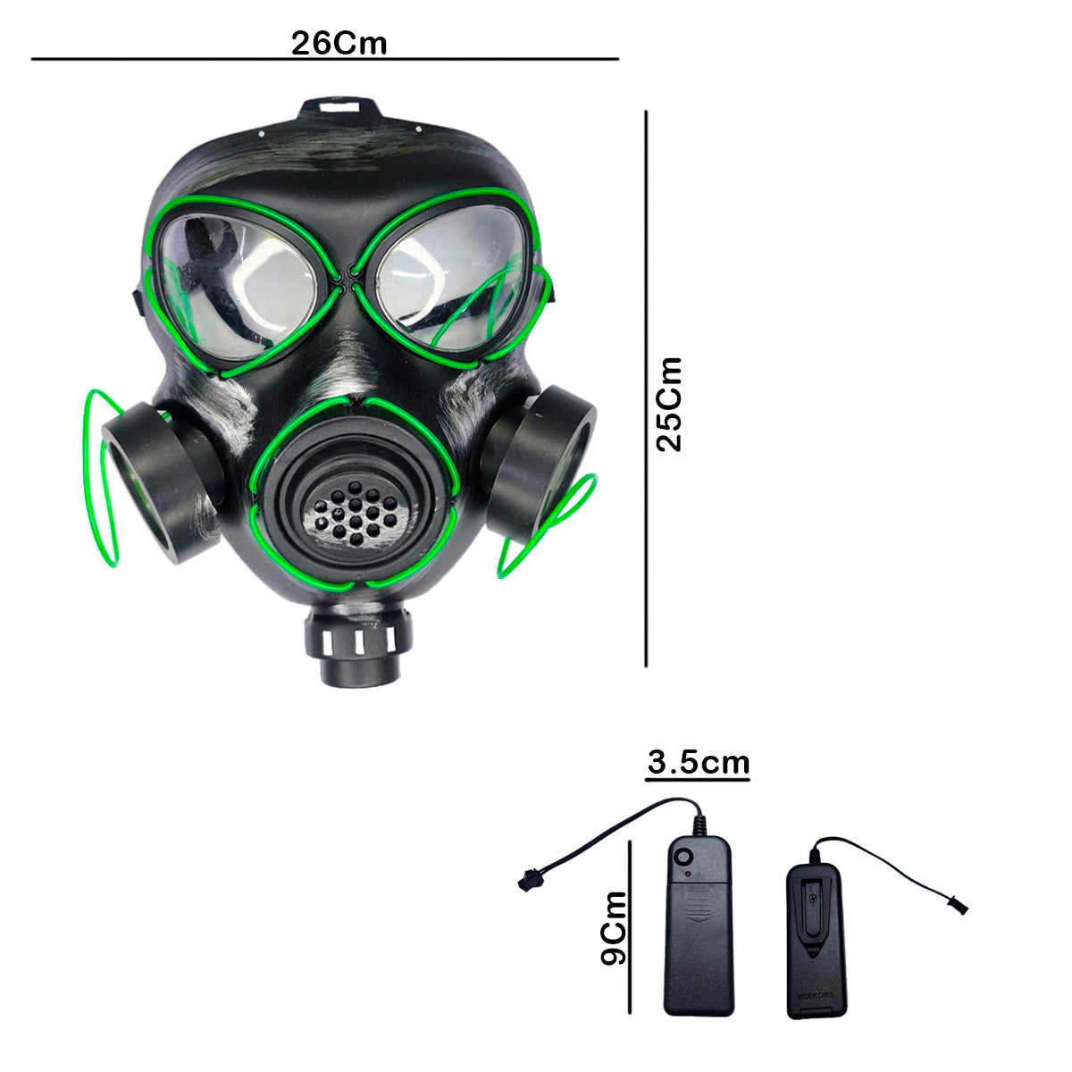Máscara de Gas LED Futurista Disfraz Halloween OFL-1023