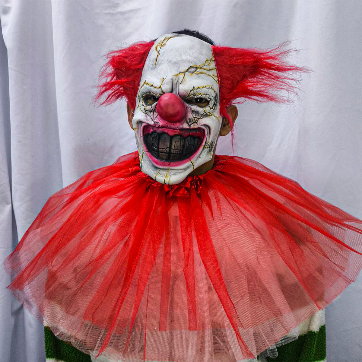 Máscara Látex Payaso Asesino Terror Cara Rota Halloween Disfraz Cosplay Látex MA-85