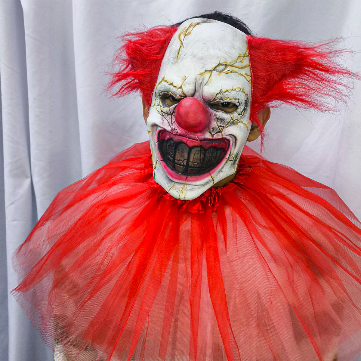 Máscara Látex Payaso Asesino Terror Cara Rota Halloween Disfraz Cosplay Látex MA-85