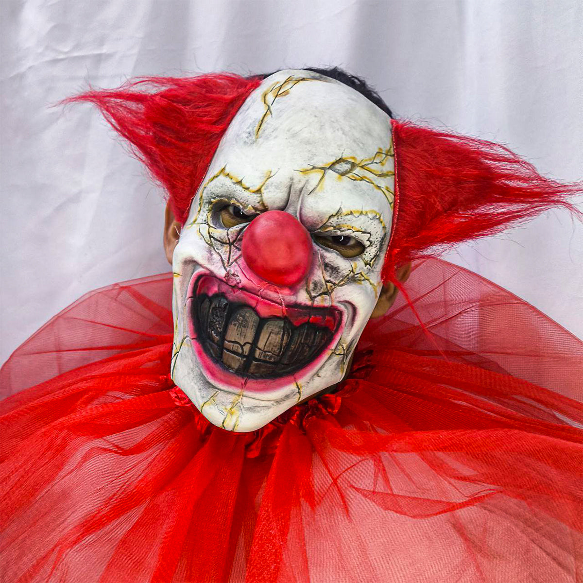 Máscara Látex Payaso Asesino Terror Cara Rota Halloween Disfraz Cosplay Látex MA-85