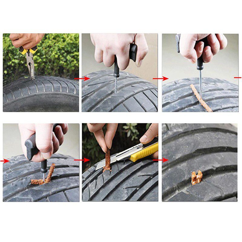 Kit Reparación Pinchazo Llantas Emergencia Carro Moto Bicicleta Mecha Tripa RF 472