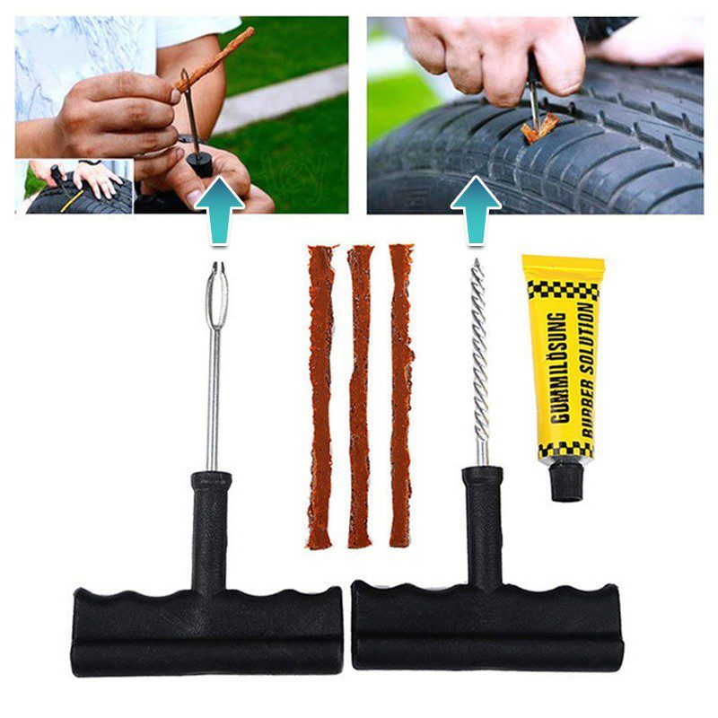 Kit Reparación Pinchazo Llantas Emergencia Carro Moto Bicicleta Mecha Tripa RF 472