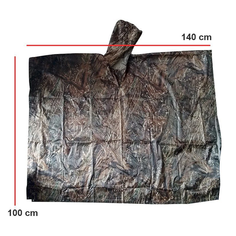 Impermeable Capucha Capa Poncho Camuflado Adultos Protección Lluvia