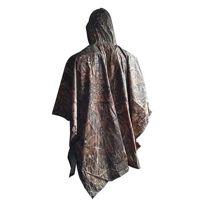 Impermeable Capucha Capa Poncho Camuflado Adultos Protección Lluvia