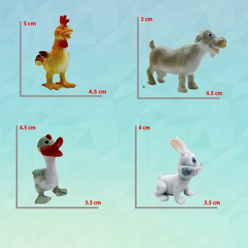 Animales Granja Estilo Cartoon X12 Figuras Decorativas Plástico RF 009