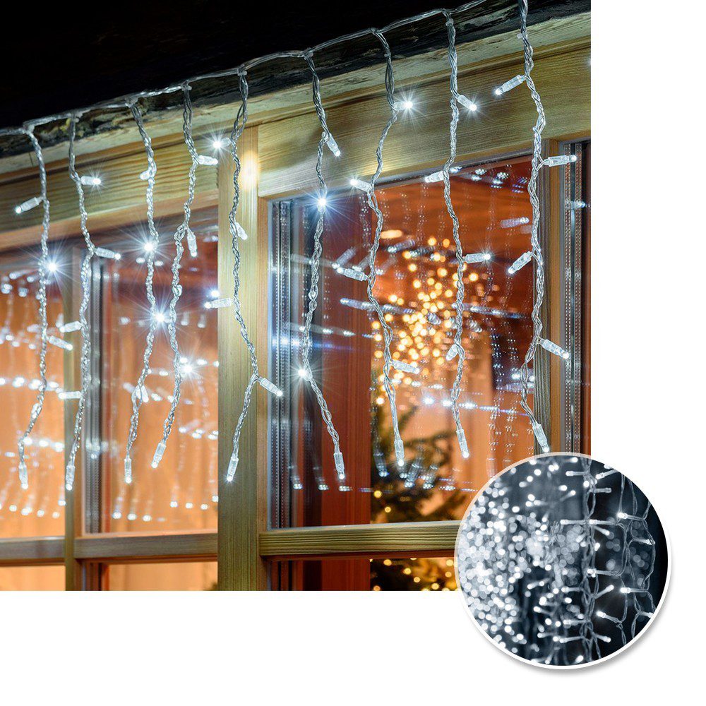 Cortina Led 3 Mts x 45 Cm 100 Led Blanca Luces Navidad 1321