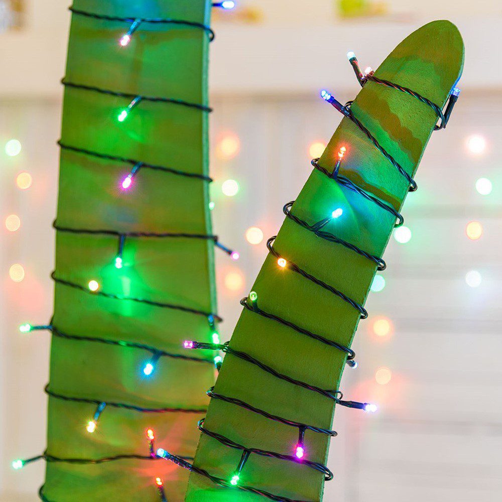 Extensión Luz LED Lineal 100 Luces 7 Metros Cable Verde 1410