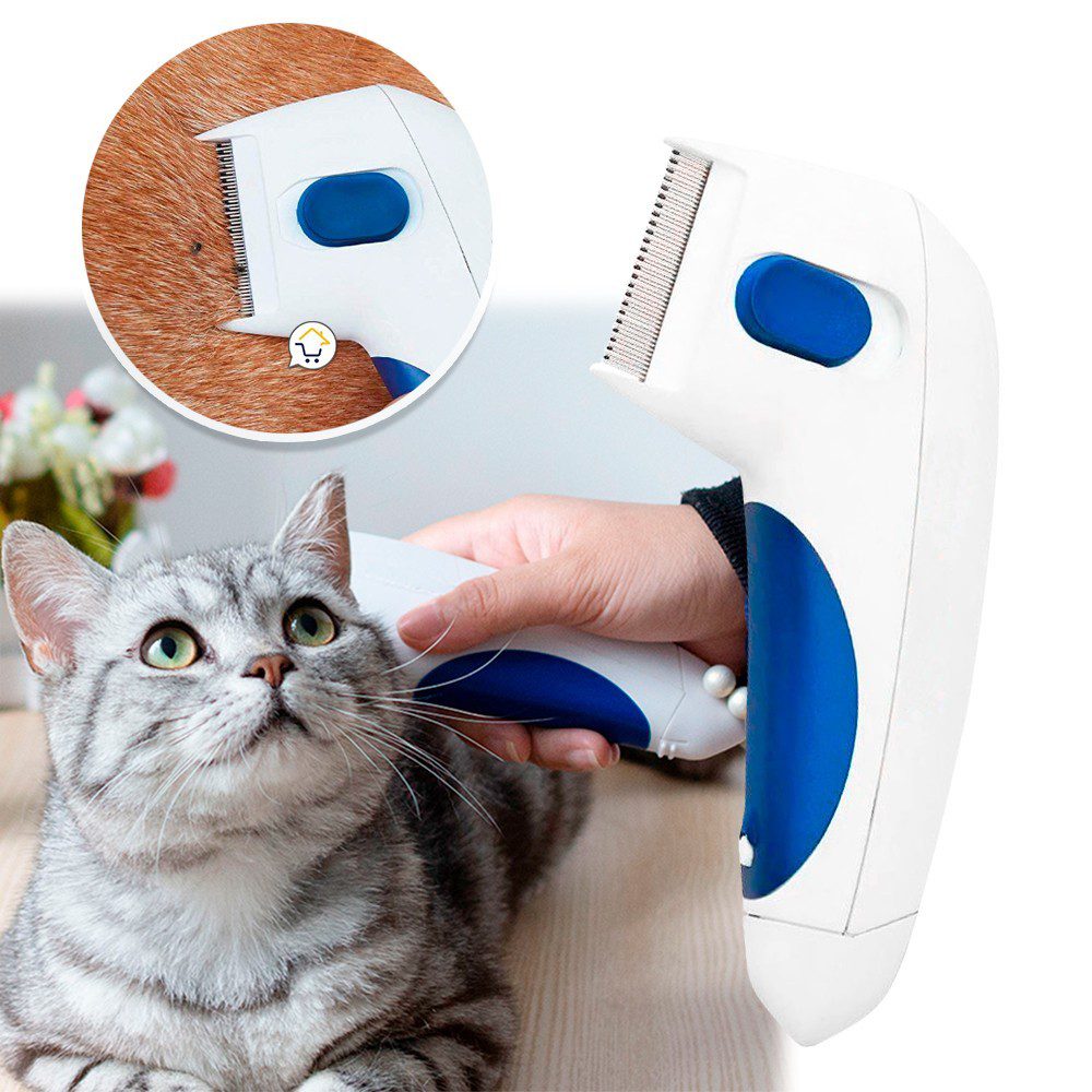 Peine Eléctrico Mata Pulgas Cepillo Antipulgas Mascotas HE019