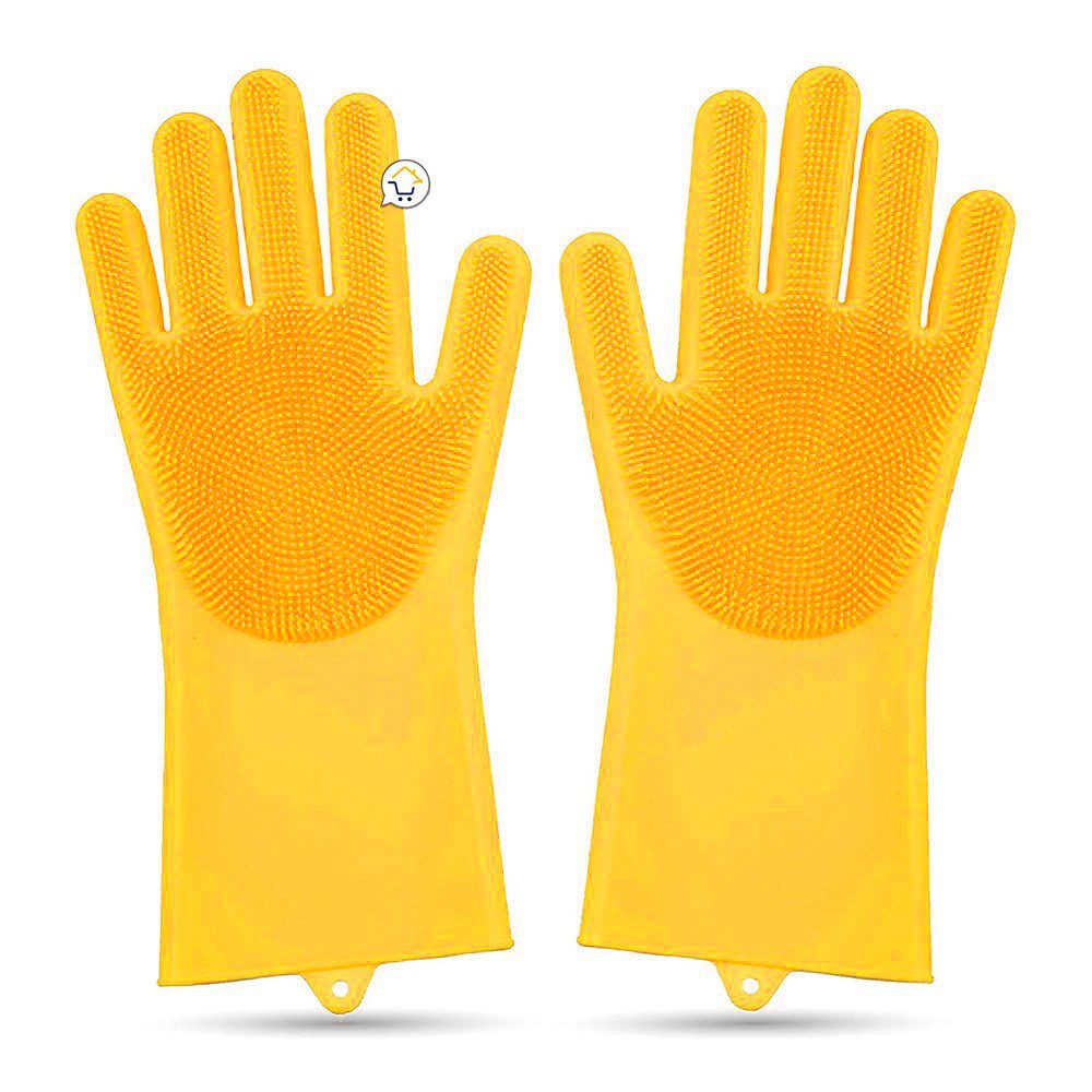 Guantes Silicona Multiusos Lava Vajilla Platos Baño Mascotas HD4838