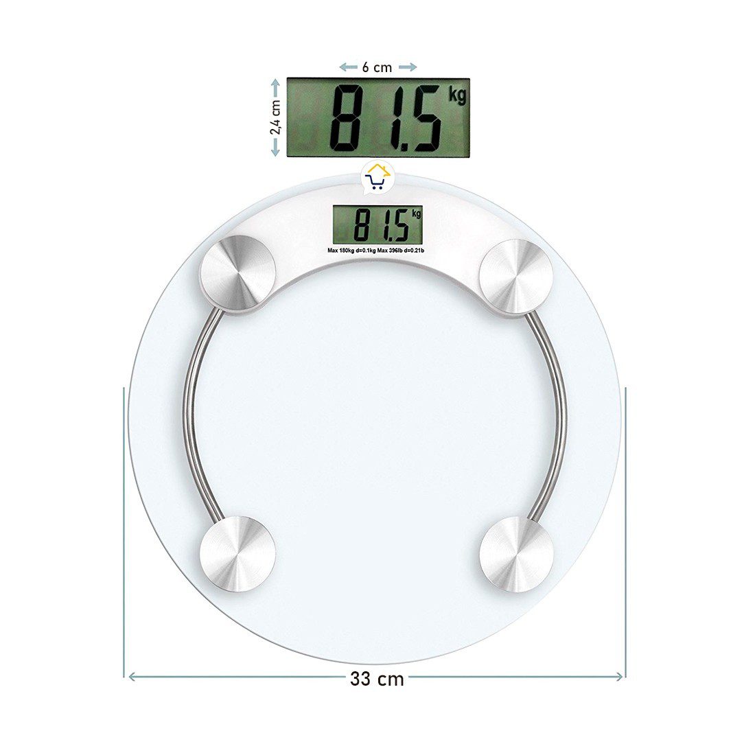 Balanza Redonda Portátil Baño Báscula Digital Pesa 180 Kg GY6991