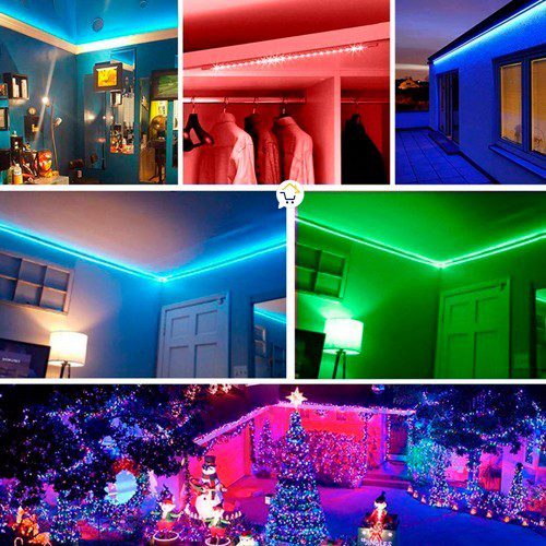 Cinta Luz Led 5 Metros RGB Multicolor Con Control Navidad SM2D605050