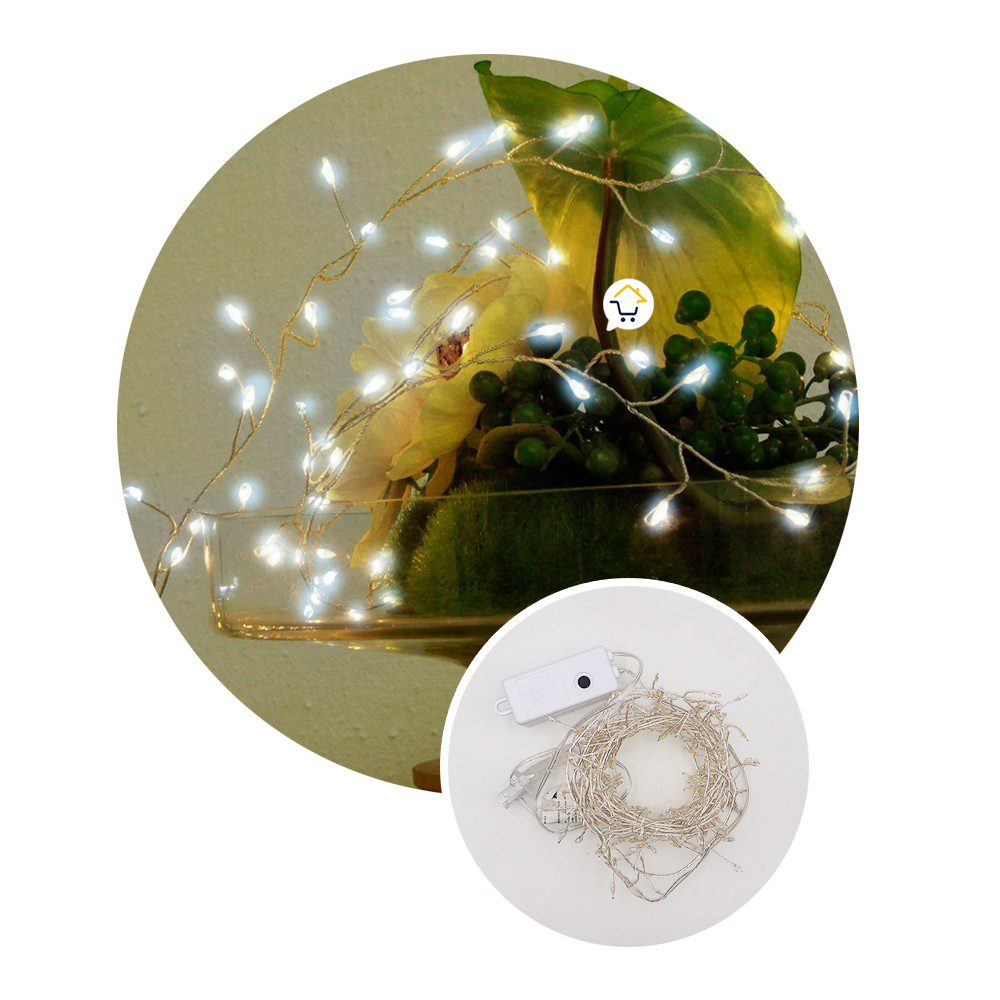 Luz Micro LED Ramal Alambre 3m Extension 248 Luces Navidad 1571