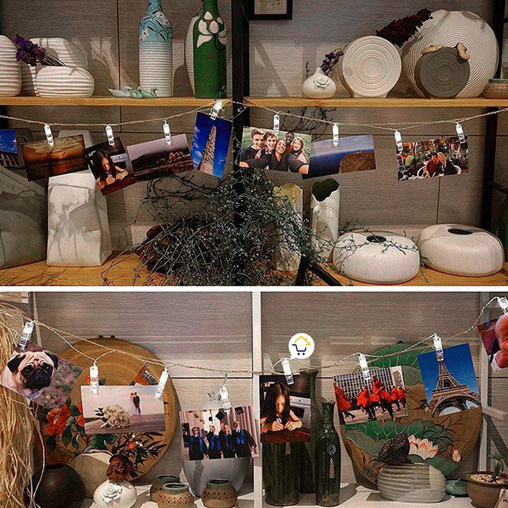 Luz LED Pinza Fotos X20 Luces Gancho Extensión 3M XWD47