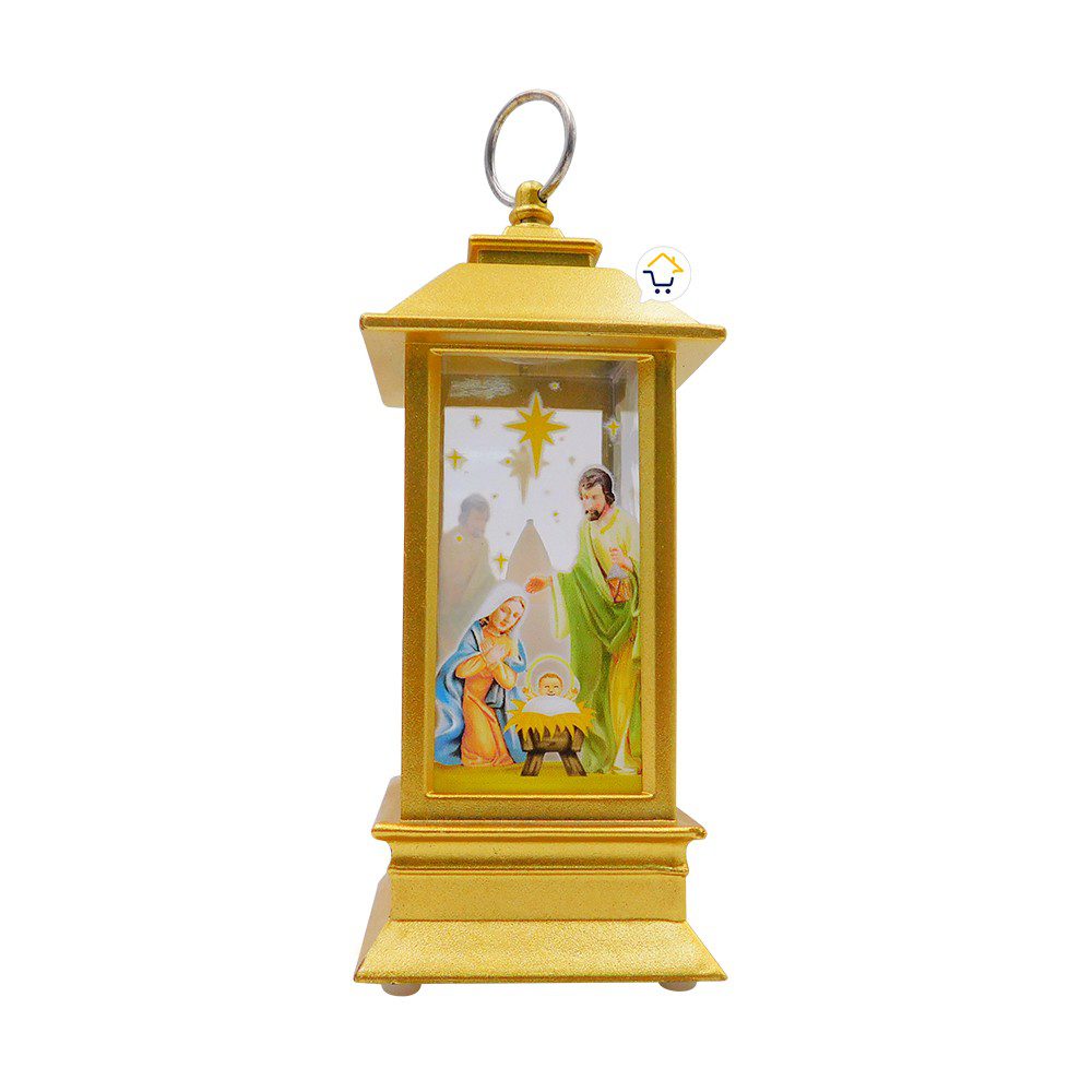 Pesebre Farol Vela Navideño Dorado Luz LED Navidad 0462VLD