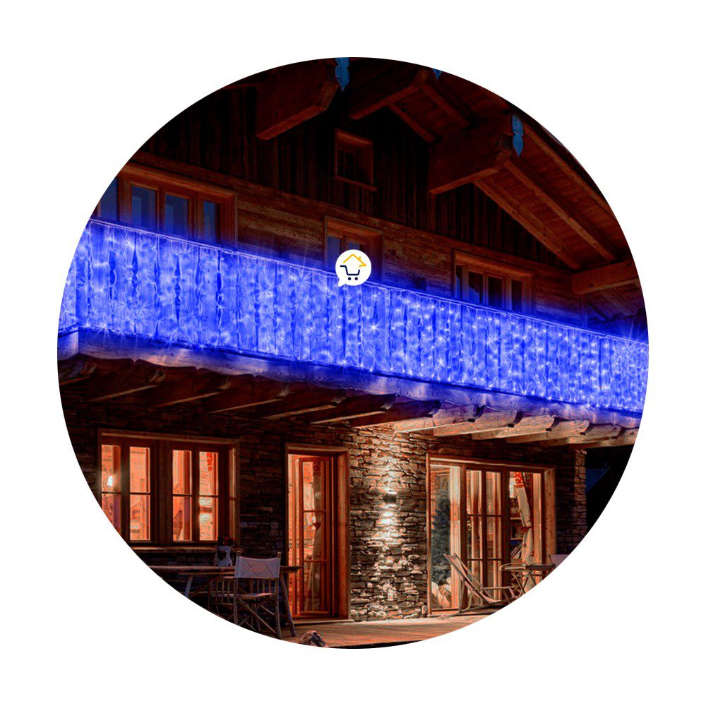 Cortina Luz Led 10 m Extensión Navidad 360 Luces Azul 2072