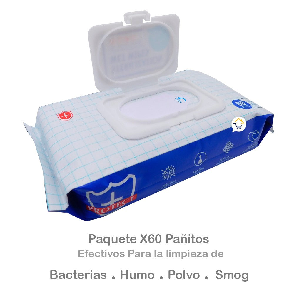 Toallas Húmedas X60 Pañitos Desinfectantes Sin Alcohol HD871