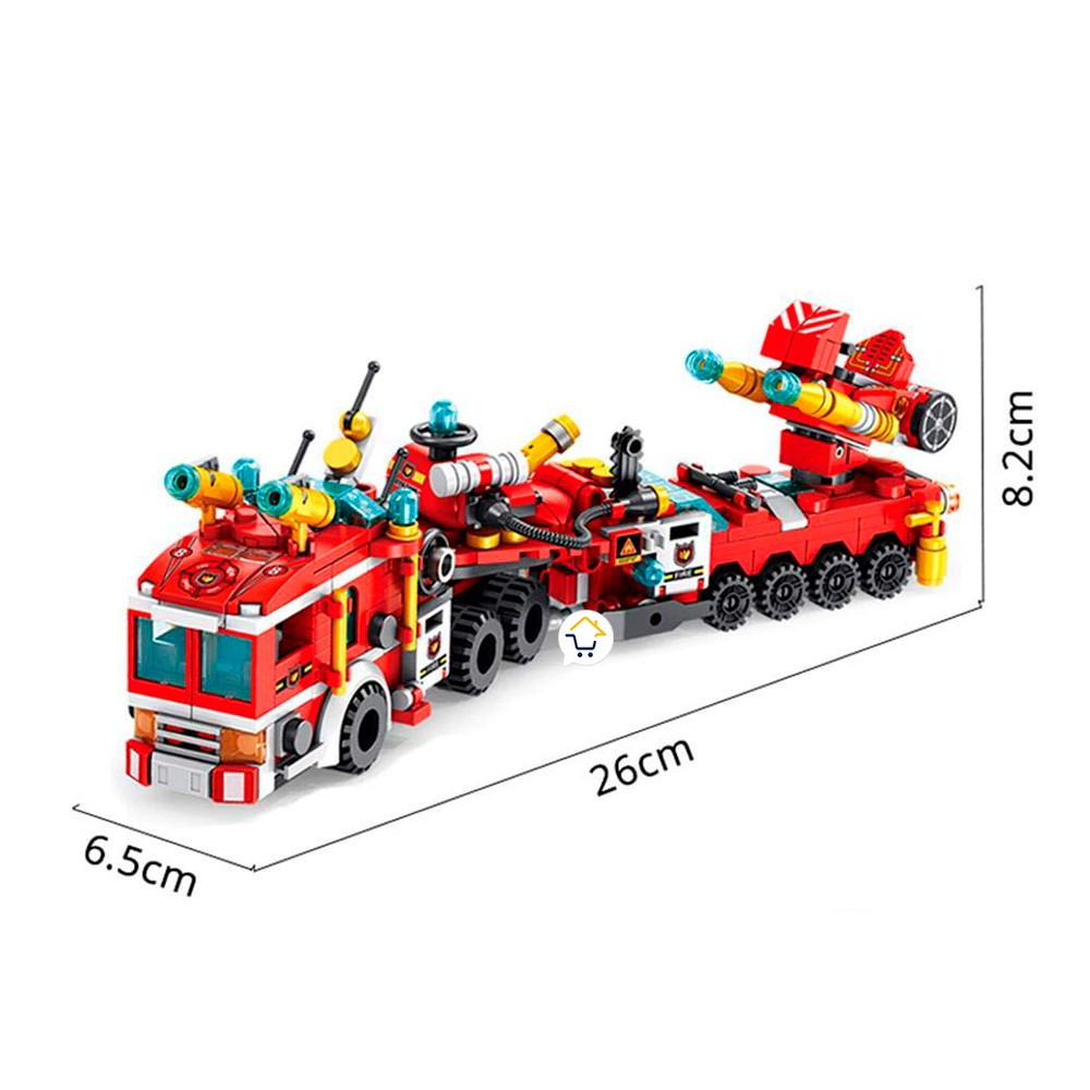 Carro Bomberos 12 Vehículos en 1 Armable 557 Piezas 633009