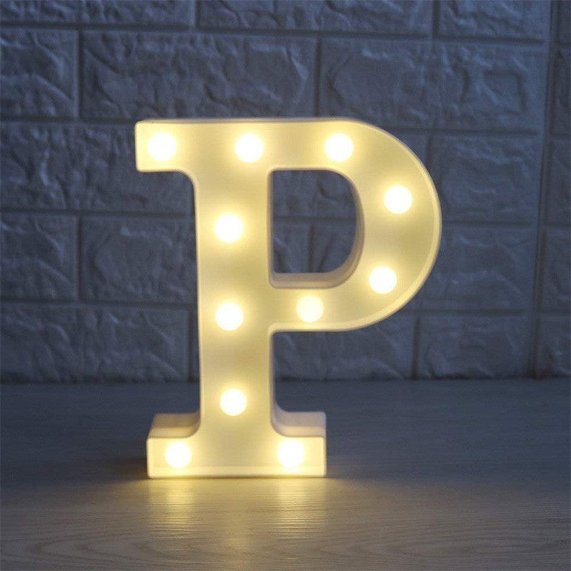 Letra Luz Led Lampara Decorativa Luces Plástico Hogar Fiestas