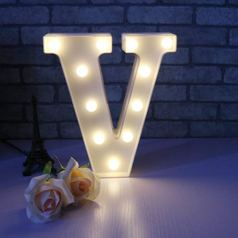 Letra Luz Led Lampara Decorativa Luces Plástico Hogar Fiestas