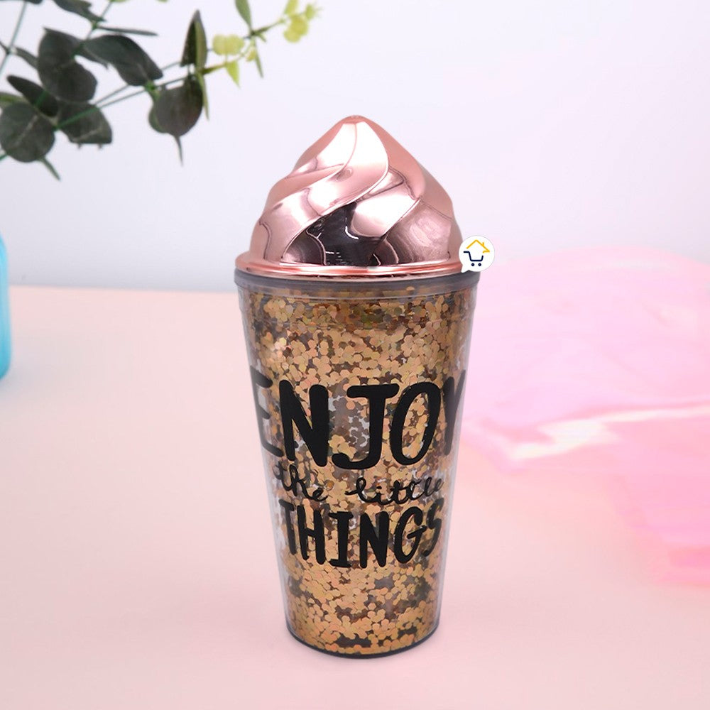 Vaso Glitter Helado Termo Metálico Mujer OE075