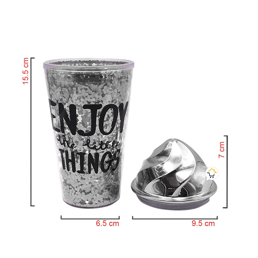 Vaso Glitter Helado Termo Metálico Mujer OE075
