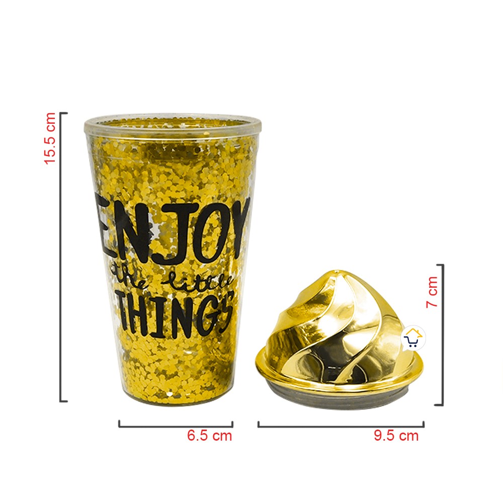 Vaso Glitter Helado Termo Metálico Mujer OE075