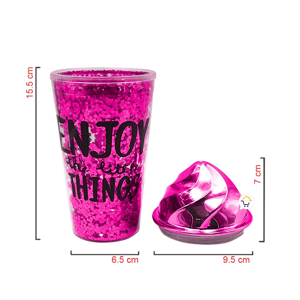 Vaso Glitter Helado Termo Metálico Mujer OE075